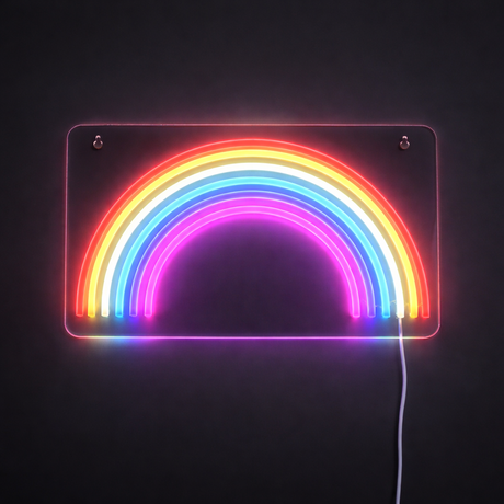 Rainbow Neon Vegglampe