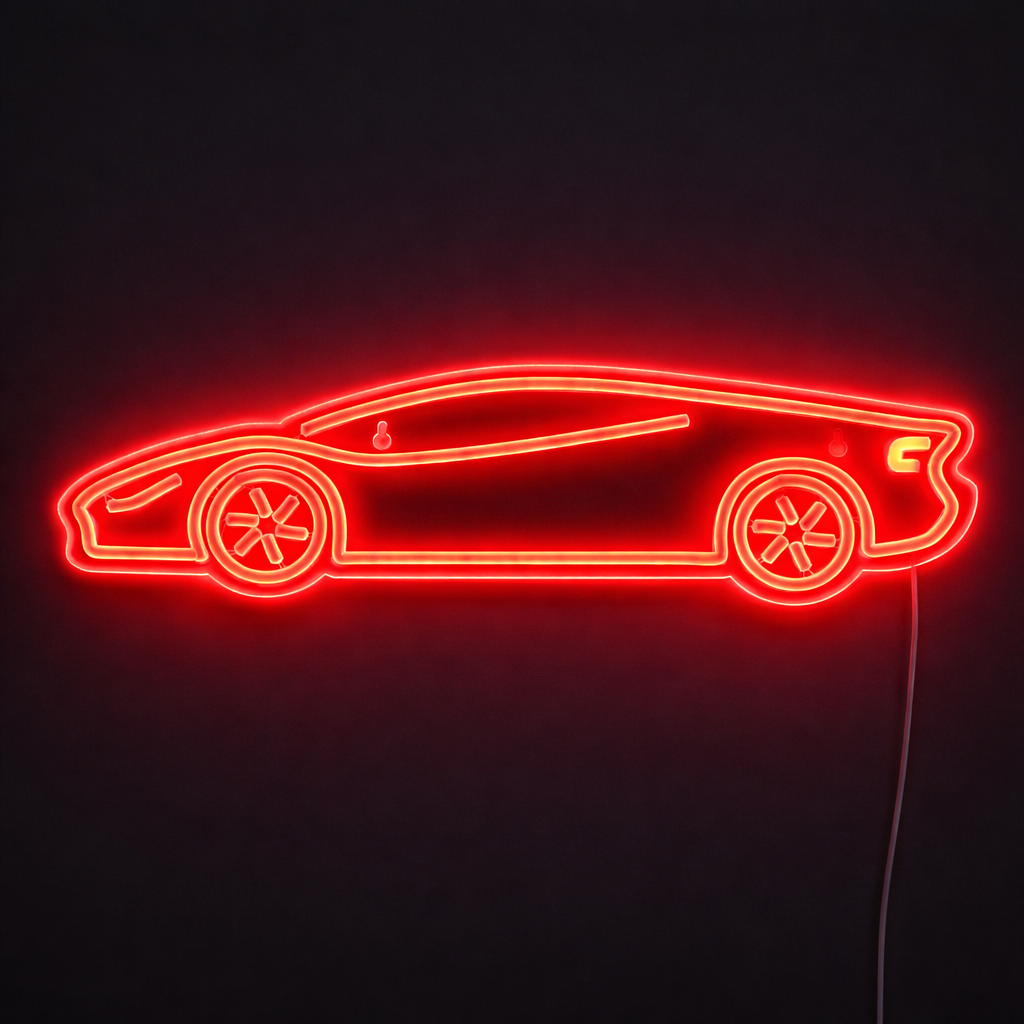 Sportbil Neon Vegglampe