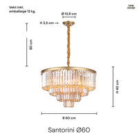 Santorini Lysekrone Ø60 Amber