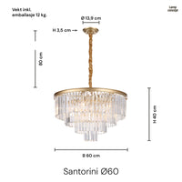 Santorini Lysekrone Ø60 Klar