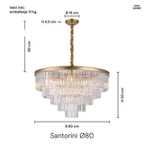 Santorini Lysekrone Ø80 Klar