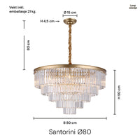 Santorini Lysekrone Ø80 Klar