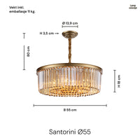 Santorini Lysekrone Ø55 Amber