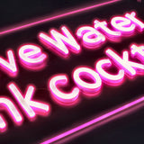 Save Water Drink Cocktails Neon Vegglampe