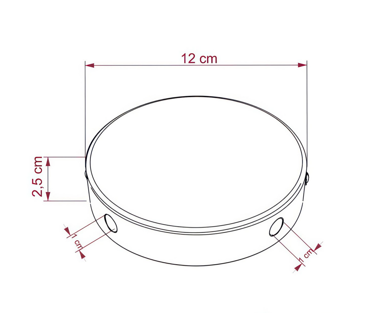 Takkopp 4x Sidehull Børstet Messing