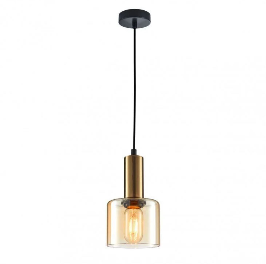 Santia Taklampa Mässing/Amber-Lampconcept.se