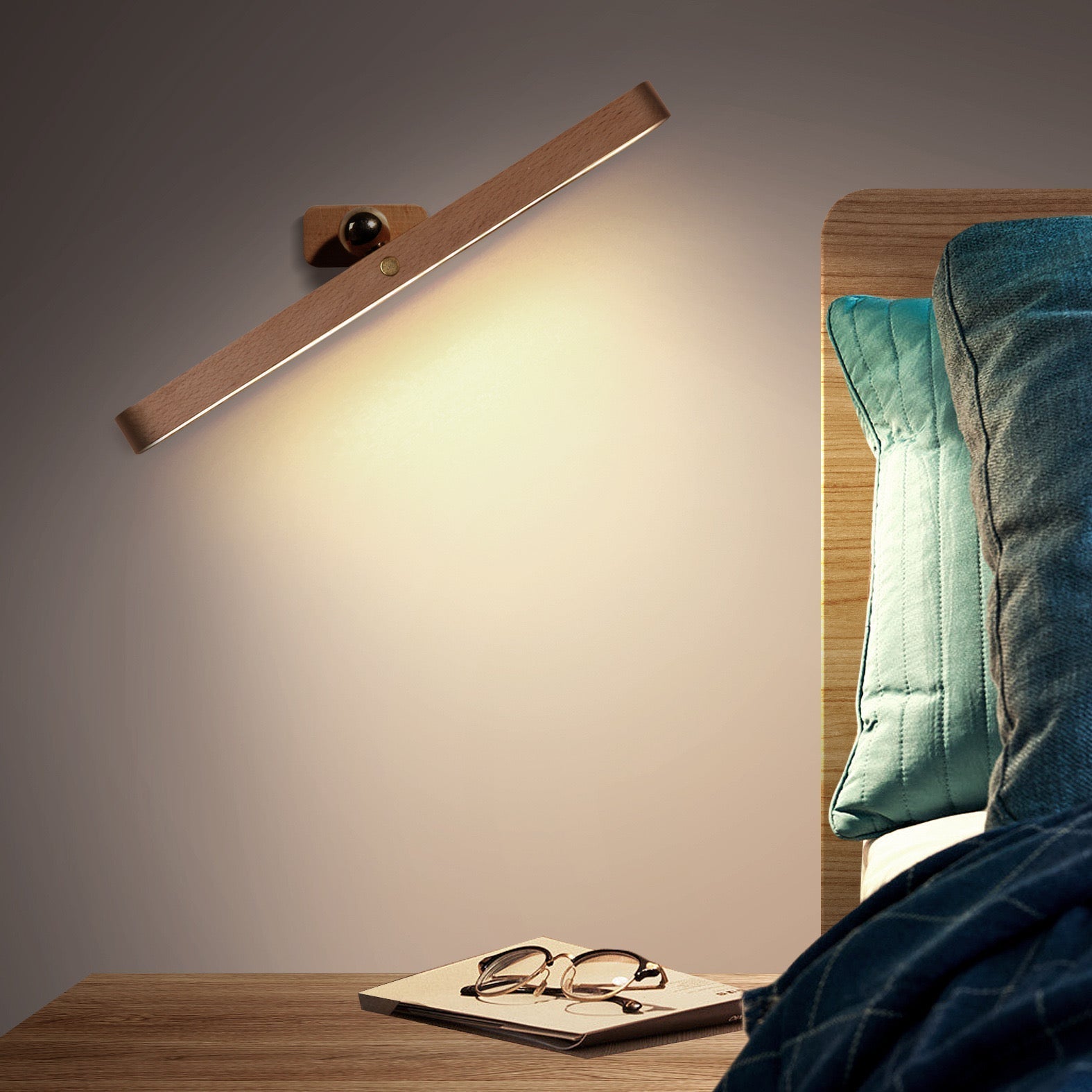 Timber Trådløs Vegglampe Lys Bjørk