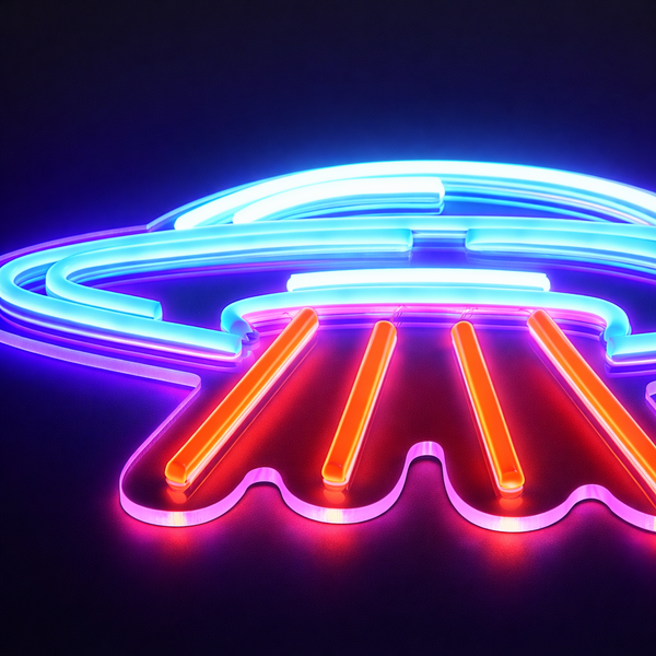 UFO Neon Vegglampe