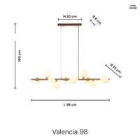 Valencia Langbordslampe Messing/Smoke