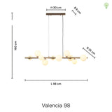 Valencia Langbordslampe Messing/Smoke