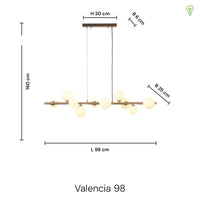 Valencia Langbordslampe Messing/Smoke