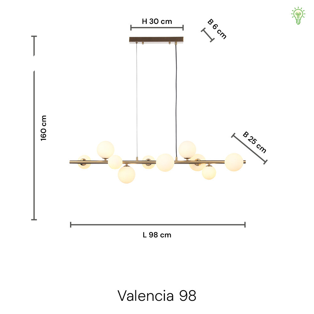 Valencia Langbordslampe Messing/Smoke