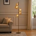 Valencia Gulvlampe - Messing/Amber
