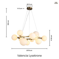 Valencia Lysekrone Messing/Opal