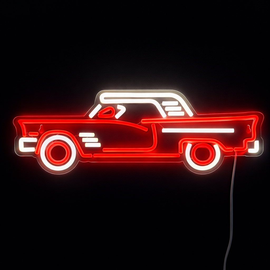 Vintage Car Neon Vegglampe