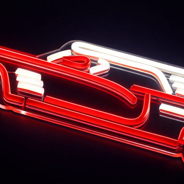 Vintage Car Neon Vegglampe