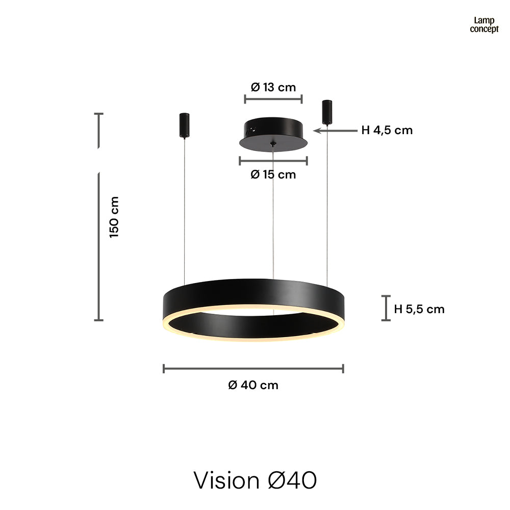 Vision Pendellampe Ø40 Svart