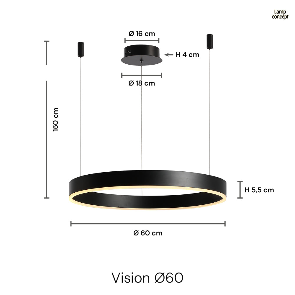 Vision Pendellampe Ø60 Svart