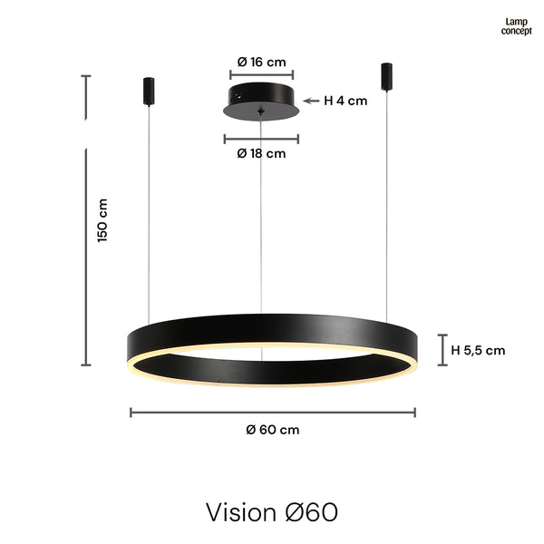 Vision Pendellampe Ø60 Svart