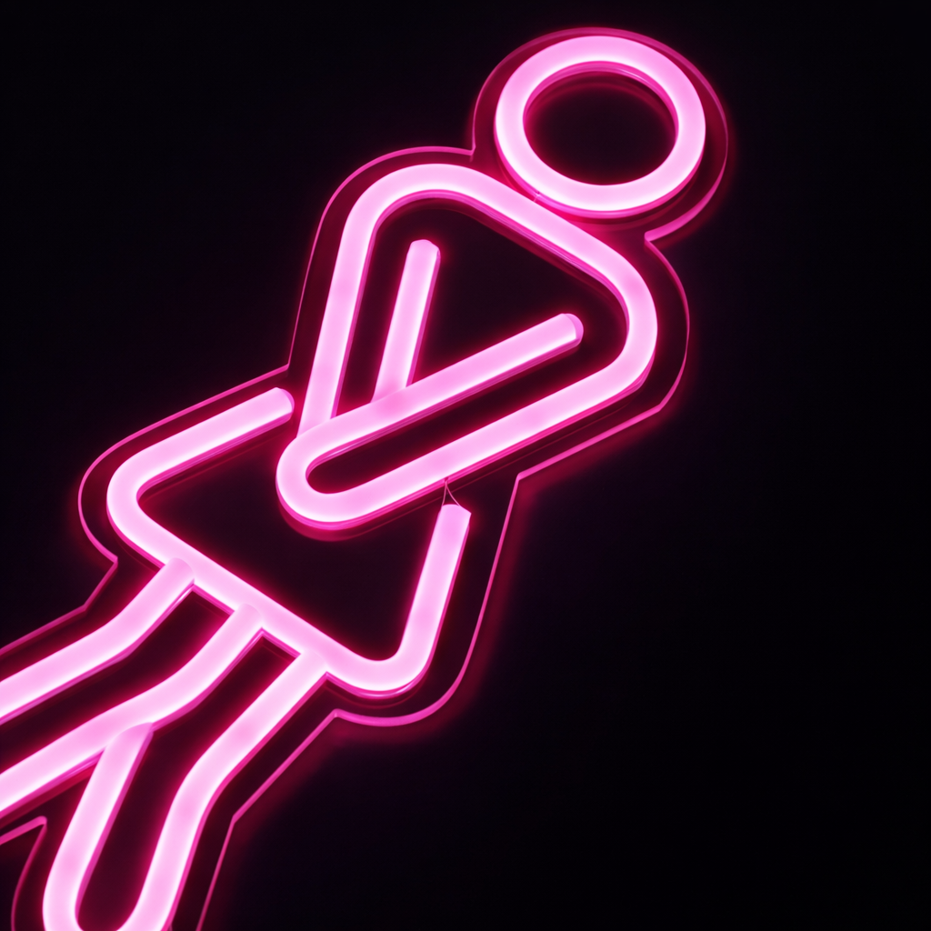 WC Woman Neon Vegglampe