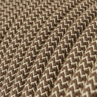 Textilkabel Zig Zag Brun/Vit-Lampconcept.se
