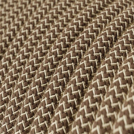 Textilkabel Zig Zag Brun/Vit-Lampconcept.se