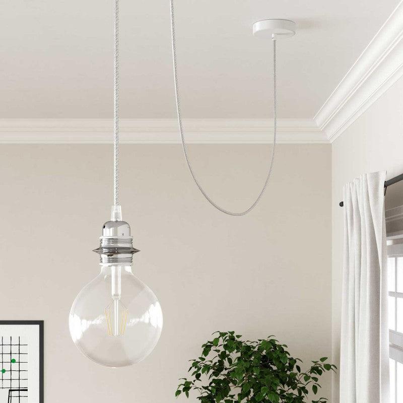 Textilkabel Vit/Silver-Lampconcept.se