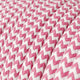 Tekstilkabel Fuksia/Hvit Stripet