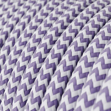 Textilkabel Violett Lila/Vit Randigt-Lampconcept.se