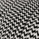 Tekstilkabel Svart/Hvit Zig Zag