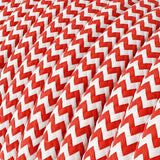 Textilkabel Zig Zag Röd/Vit-Lampconcept.se