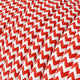 Tekstilkabel Zig Zag Rød/Hvit