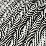 Textilkabel Silver/Svart-Lampconcept.se