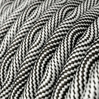 Textilkabel Silver/Svart-Lampconcept.se