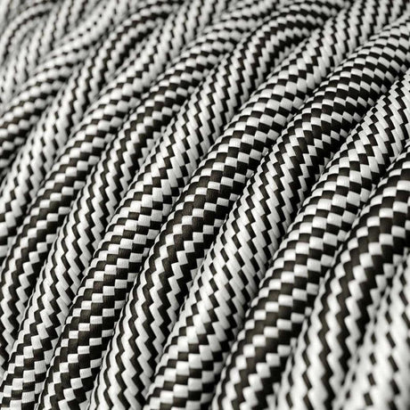 Textilkabel Silver/Svart-Lampconcept.se