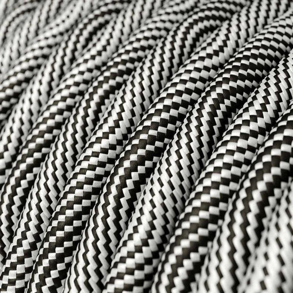 Textilkabel Silver/Svart-Lampconcept.se