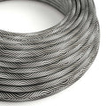 Tekstilkabel Silver/Svart