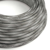 Textilkabel Silver/Svart-Lampconcept.se