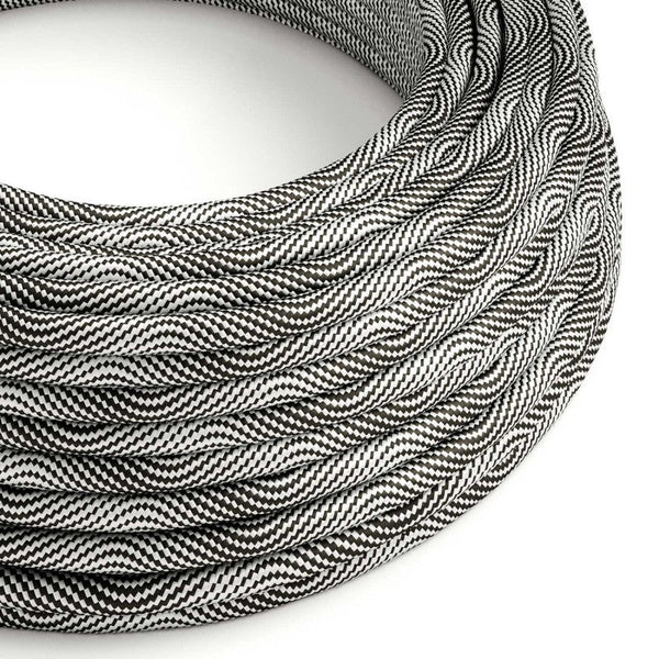 Textilkabel Silver/Svart-Lampconcept.se