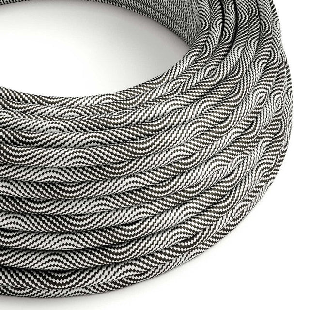 Textilkabel Silver/Svart-Lampconcept.se
