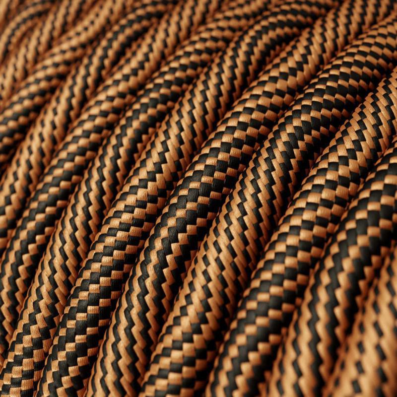 Textilkabel Koppar/Svart-Lampconcept.se