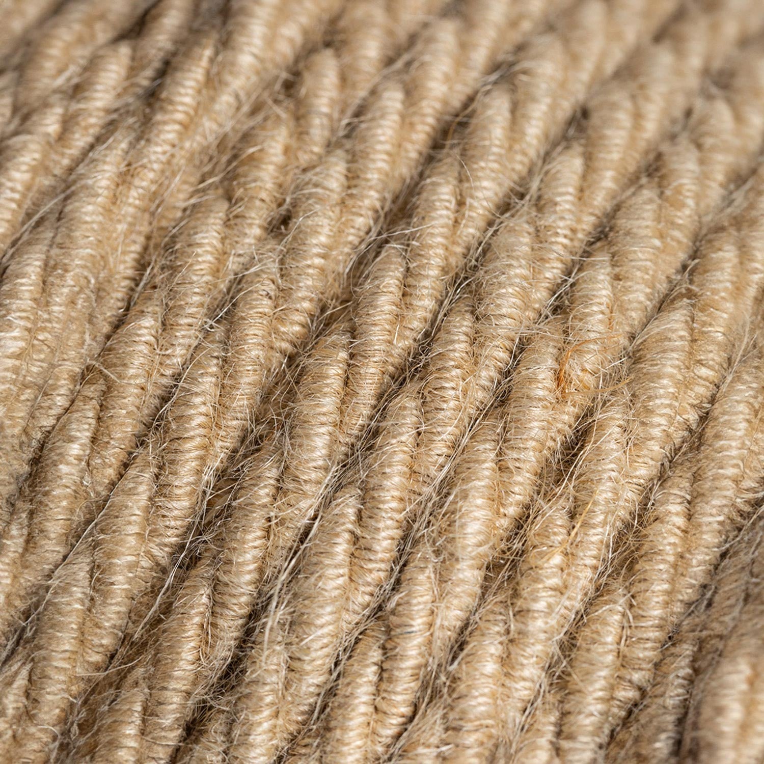 Tvinnad Textilkabel Jute-Lampconcept.se