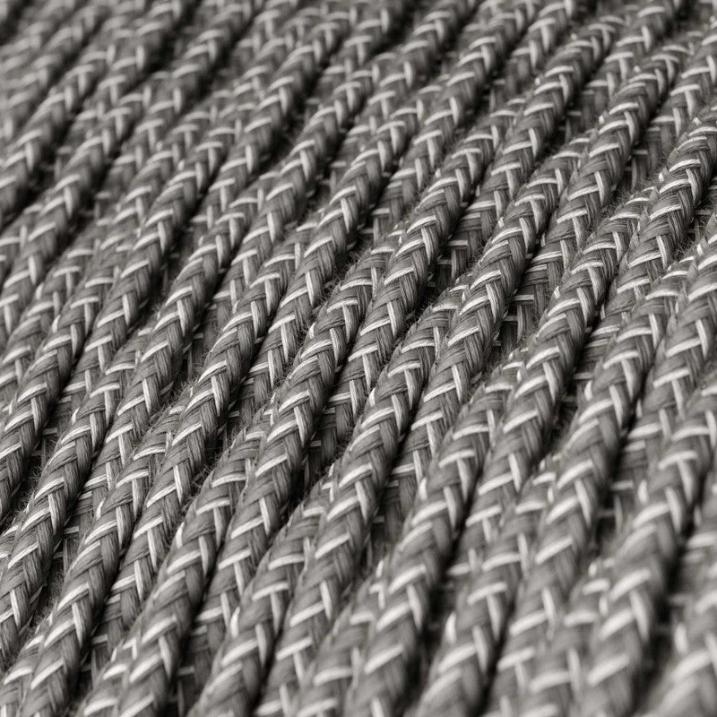 Tvinnad Textilkabel Neutral Grå-Lampconcept.se