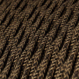 Tvinnad Textilkabel Brun Linne-Lampconcept.se