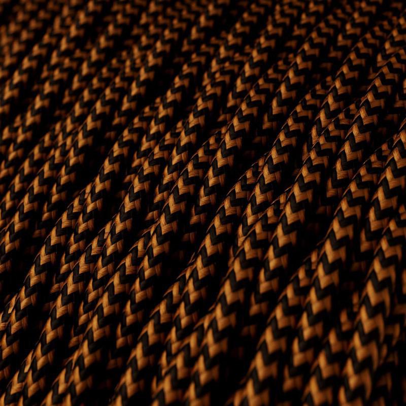 Tvinnad Textilkabel Svart/Whisky-Lampconcept.se