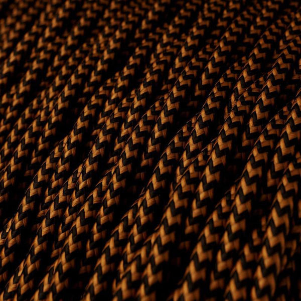 Tvinnad Textilkabel Svart/Whisky-Lampconcept.se