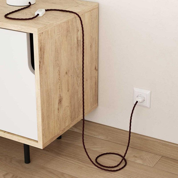 Tvinnad Textilkabel Bordeaux-Lampconcept.se