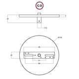 Roset Til 1 Lampe Ø12 Mat Sort Smal