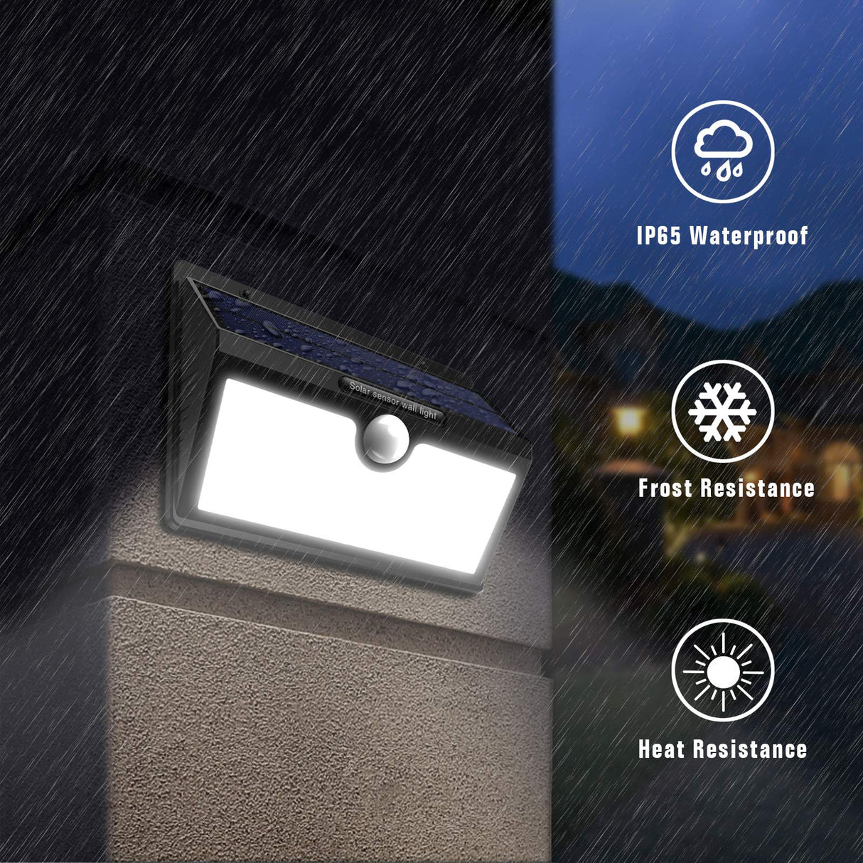Solcellsvägglampa Med Sensor IP65-Lampconcept.se