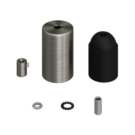Cylinder Lamphållare Borstad Krom-Lampconcept.se